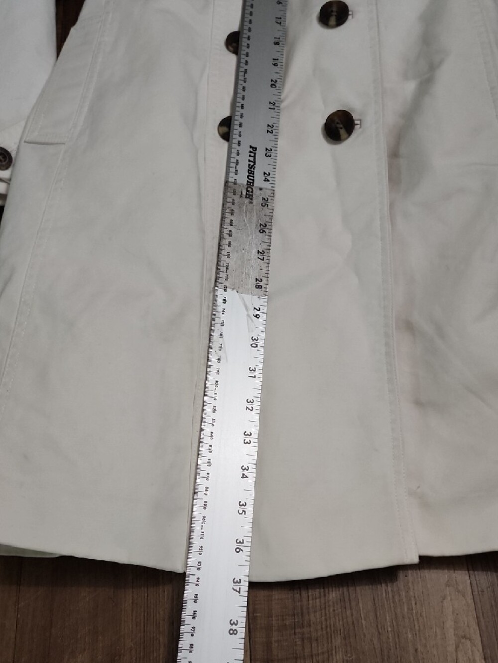 Hobbs London Cream Double Breasted Trench Coat Jacket - Picture 6 of 12